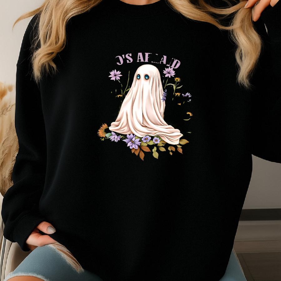 Halloween Whos Afraid Of Little Old Me Ghost Shirt, Halloween Gift Shirt, Halloween Sweatshirt, Boo Shirt, Spooky Ghost Shirt Sweatshirt
