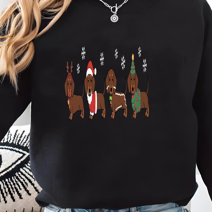 Cute Christmas Dogs Sweatshirt, Dog Lover Christmas Gift, Unique Christmas Tee, Women's Holiday Tshirt, Christmas Dogs Graphic Shirt Sweatshirt