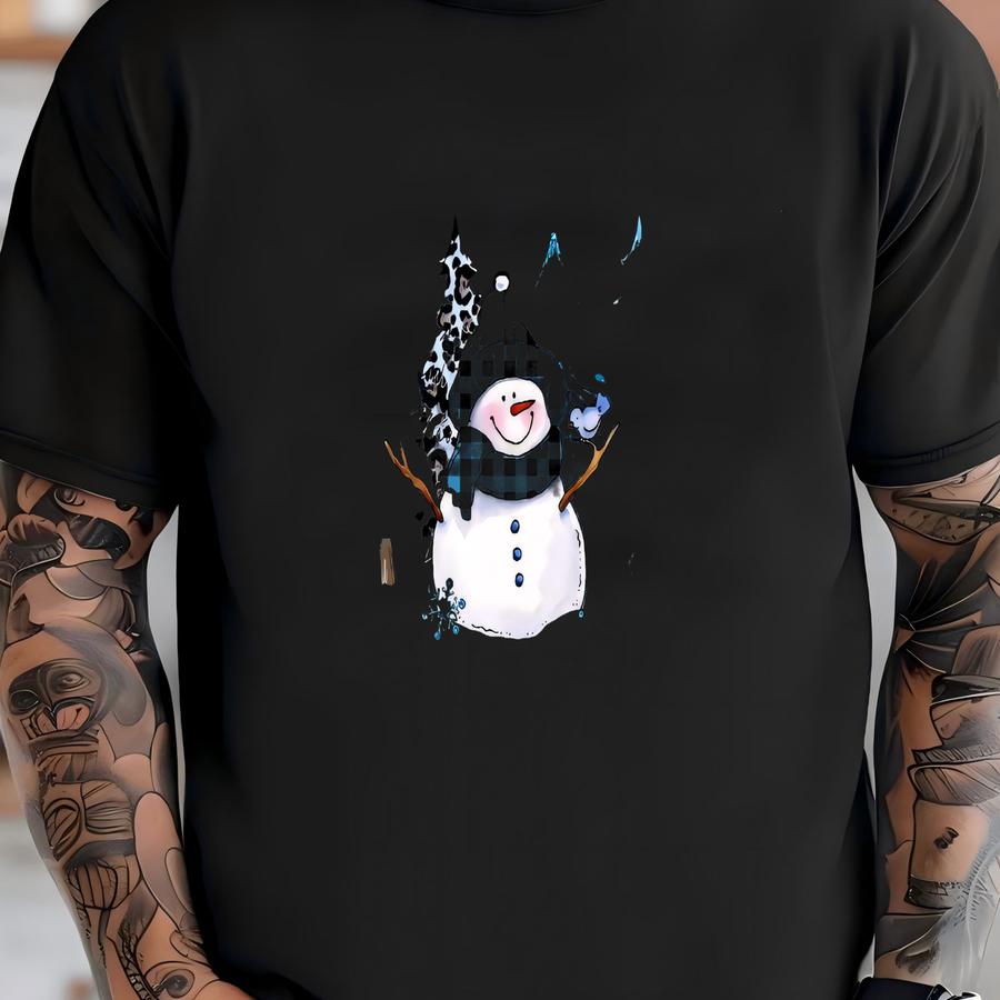 Xmas Snowman Shirt: Winter Vibes Gift, Snowflake Tee T-shirt