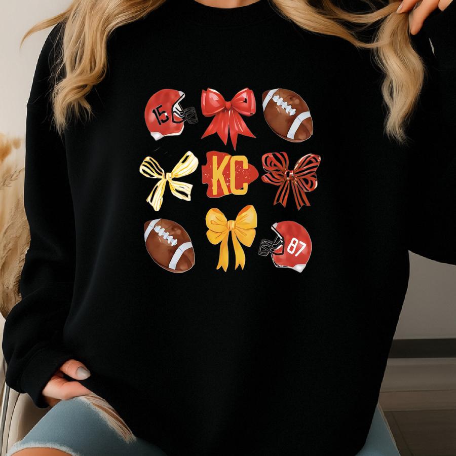 Kids Kansas City Sweatshirt, Toddler Kc Football Sweatshirt, Youth Kansas City Football Shirt, Kansas City Gift, Girls Kansas City Crewneck Sweatshirt