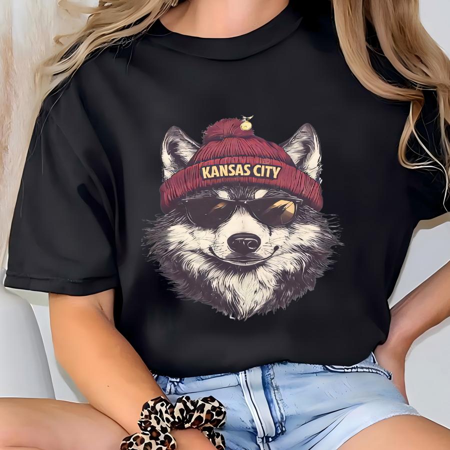 Kansas City Football Sweatshirt, Wolf Mascot Sweater, Kansas City Fan Shirts, Football Crewneck, Kansas City Hoodie, Game Day T-shirt