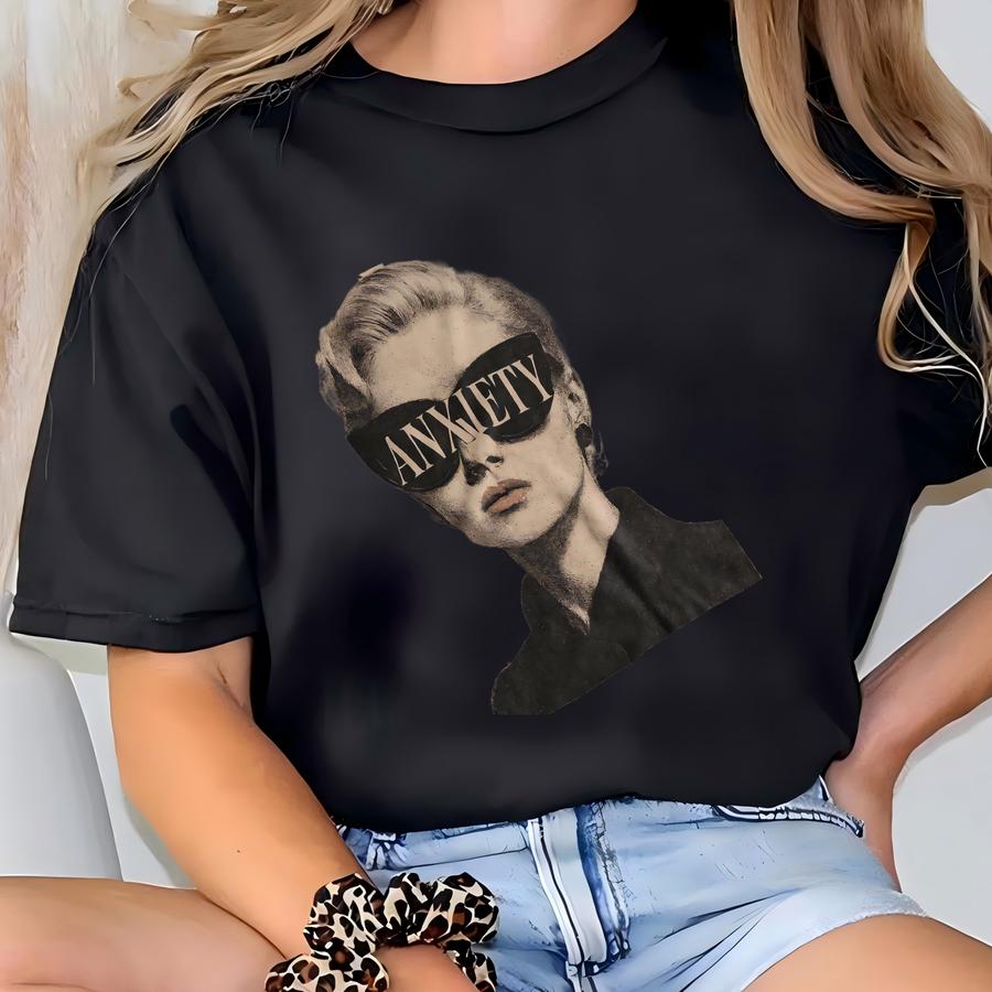 Anxiety Graphic Tee | Vintage Fashion Aesthetic Shirt | Mental Health Statement Gift For Women T-shirt
