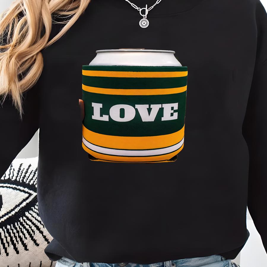 Custom Jersey Can Cooler Sve - Personalized Drink Holder With Name - Tailgate, Bbq And Gameday Gift Sweatshirt