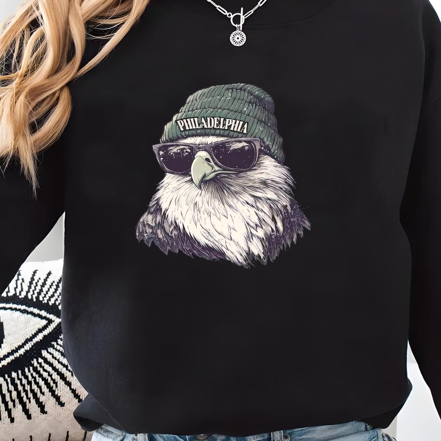 Vintage Philadelphia Football Mascot Hoodie: Retro Eagle Apparel Sweatshirt