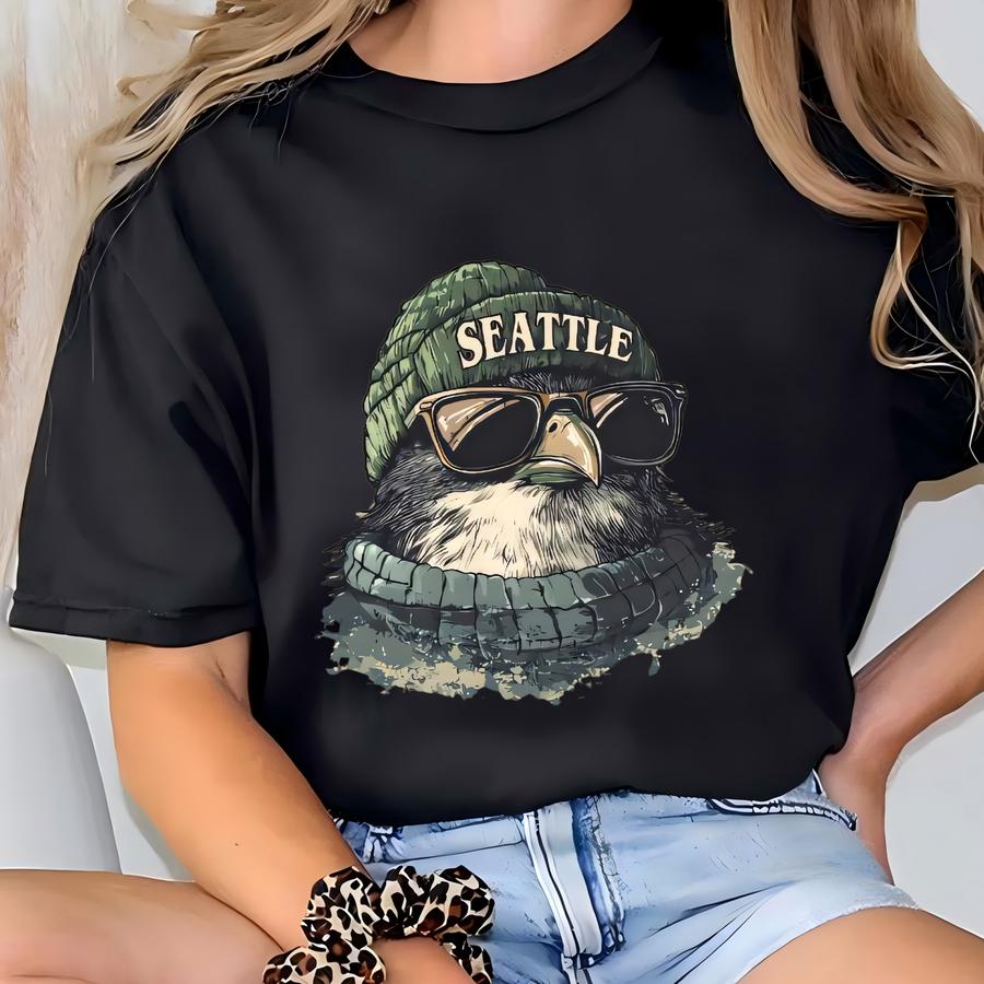 Vintage Seattle Football Mascot Hoodie: Retro Eagle Apparel T-shirt