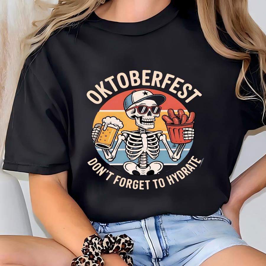 Funny Skeleton Oktoberfest Shirt, Beer Lover Cheers Tee, German Drinking Team Shirt, Beer Festival Hoodie, Oktoberfest Gift T-shirt