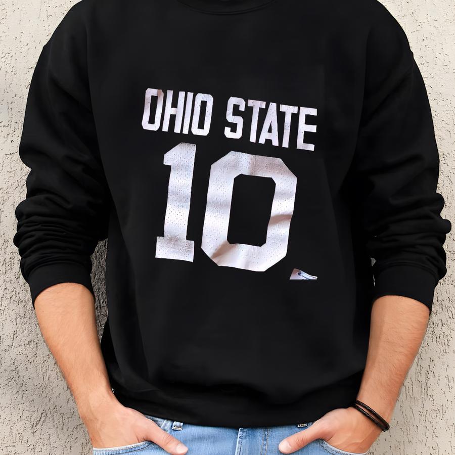 Vintage 80’s Rare Champion Ohio State Buckeyes University Crop Style #10 Jersey Xs/s Sweatshirt