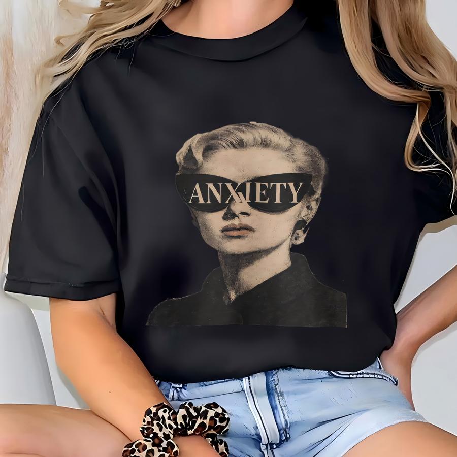 Anxiety Sweatshirt | Mental Health Graphic Fashion Top | Vintage Style Statement Gift T-shirt