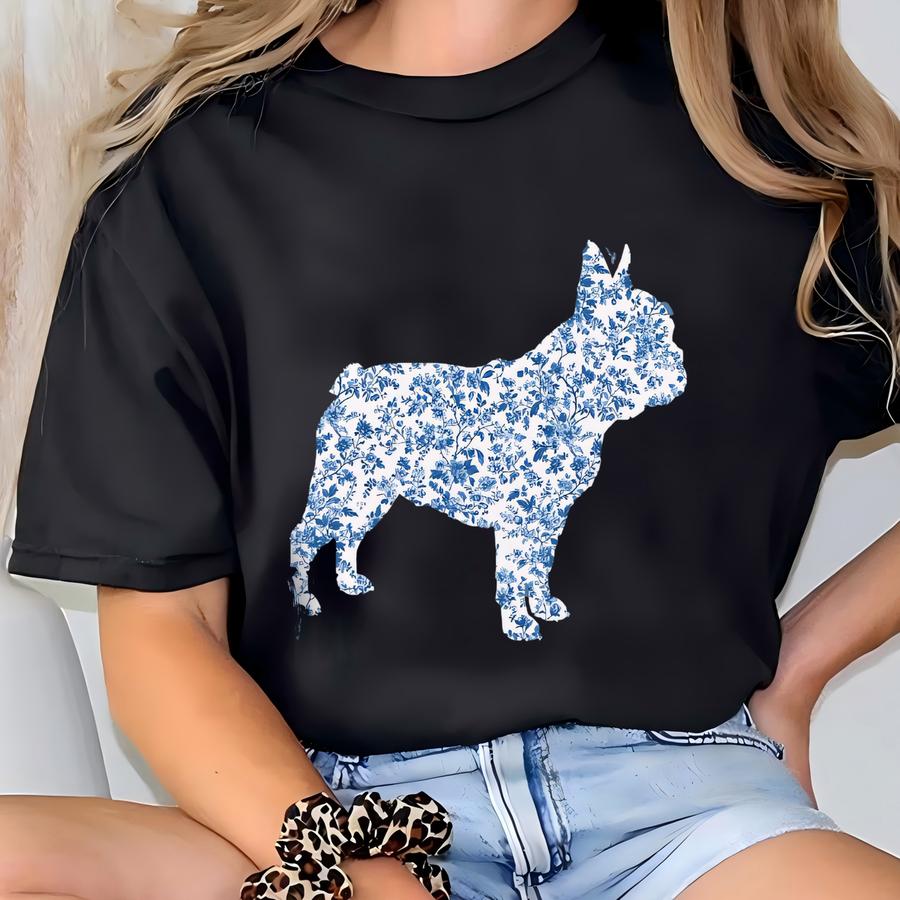 ® Toile Floral French Bulldog Sweatshirt, Cute French Bulldog Lover Gift, Frenchie Mama Sweatshirt, Gift For Dog Lover T-shirt