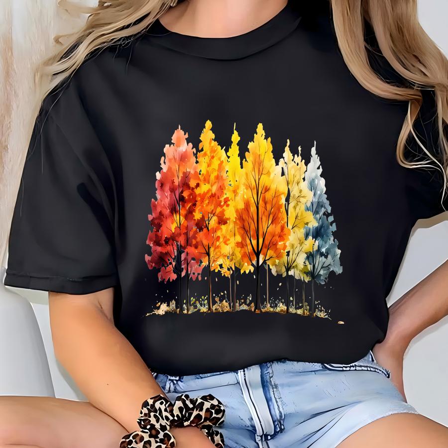 Watercolor Fall Leaves Sweatshirt: Women's Autumn Sweatshirt T-shirt