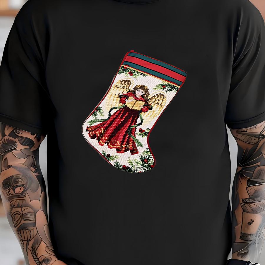 Angel Christmas Stocking Y - Christmas Stocking W/ Angel Singing T-shirt