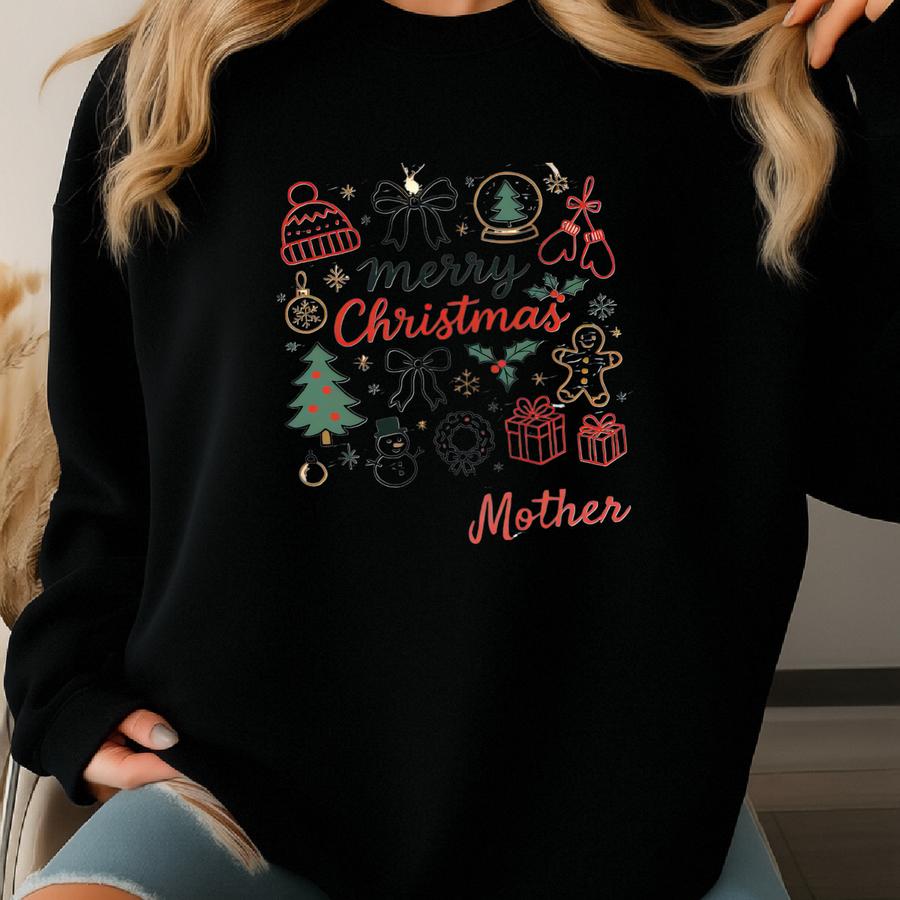 Custom Family Christmas Collage Christmas Mom Dad Sister Brother Baby Tshirt Matching Holiday Shirts Sweatshirt Sweatshirt