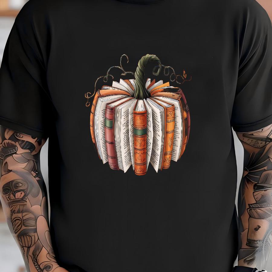 Fall Book Shirt: Pumpkin Of Books - Unisex Bella Canvas Tee T-shirt