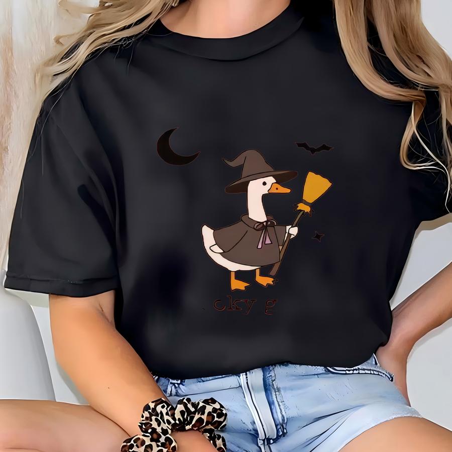 Spooky Goose Shirt Spooky Goose On The Loose Halloween Silly Goose Shirt Witchy Goose Shirt Witch Goose Shirt Goosebumps Shirt T-shirt