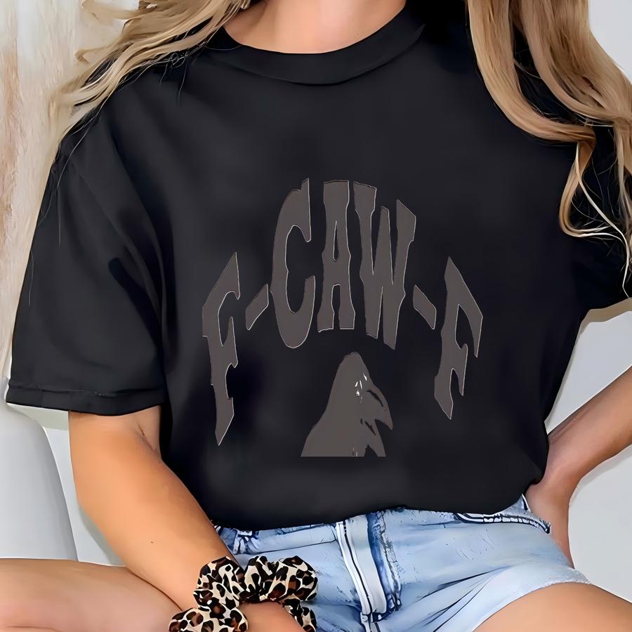Funny Crow Shirt, ® F-caw-f Hoodie, Black Crow Sweatshirt, Raven Lover Gift, Funny Raven Sweater, Gothic Crow Tee Women Men T-shirt