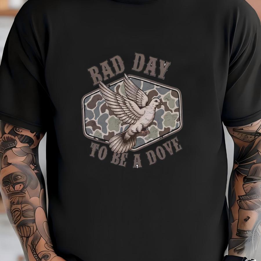 Bad Day To Be A Dove Baby Romper, Vintage Camo Hunting Bodysuit, Fall Camouflage Outfit, Old School Dove Hunt, Funny Baby Shower Gift T-shirt