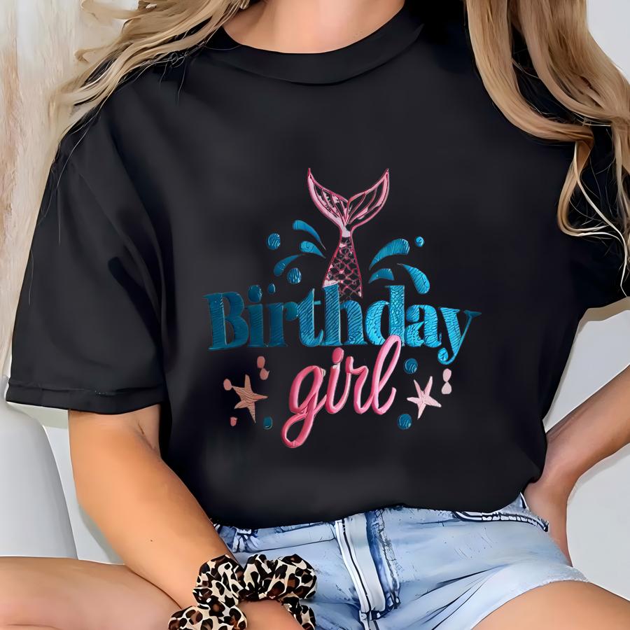 Mermaid Birthday Girl Kids Sweatshirt, Youth Birthday Shirt, Mermaid Birthday Shirt, Girl Birthday Gift, Custom Kids Sweatshirt T-shirt