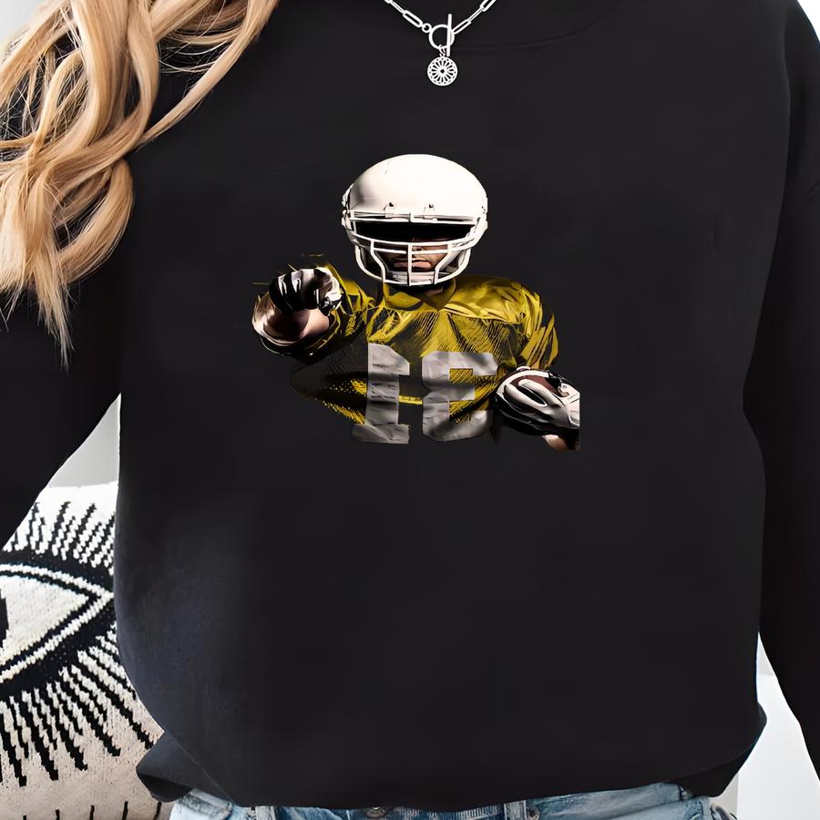 05 Yellow Football Poster Canva Editable Template, Football Senior Night Banners, Sports Background Backdrop, Sports Poster Canva Designs Sweatshirt