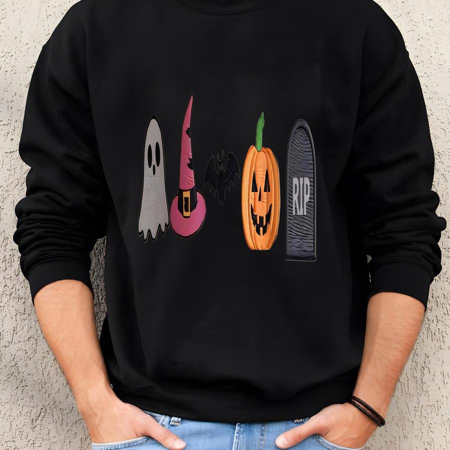 Cute Halloween Youth Sweatshirt, Ghost Pumpkin Sweatshirt, Spooky Season Shirt, Youth Fall Sweatshirt, Kids Halloween Sweatshirt Sweatshirt