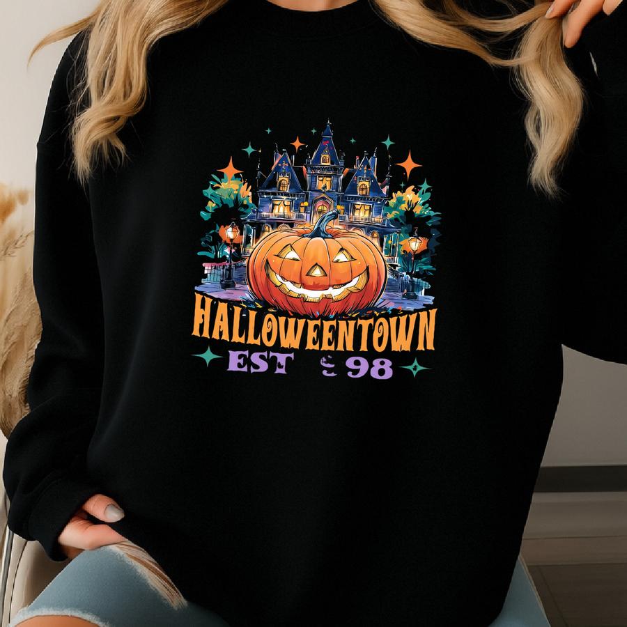 ® Est 1998 Sweatshirt, Halloween Town Crewneck, Halloween Tee, University, Vintage Halloween Shirt Sweatshirt