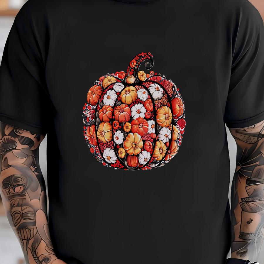 Vintage Floral Pumpkin Shirt, Floral Pumpkin Fall Shirt, Coquette Halloween Ghost Shirt, Girly Halloween Bow Tee Spooky Tee T-shirt