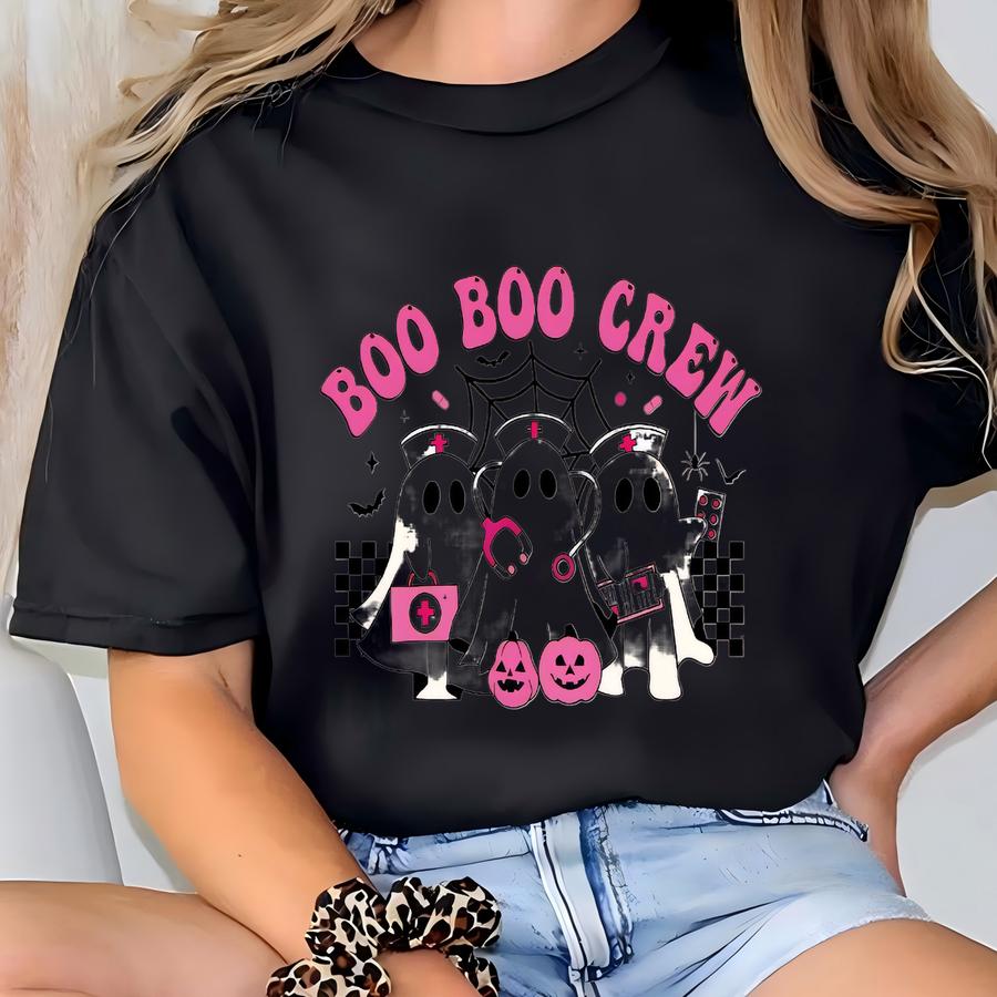 Boo Boo Crew Ghost Sweatshirt, Halloween Nurse Ghost Sweater, Spooky Season Nurse Ghost Sweat, Boo Boo Crew Nurse Ghost Sweatshirt T-shirt