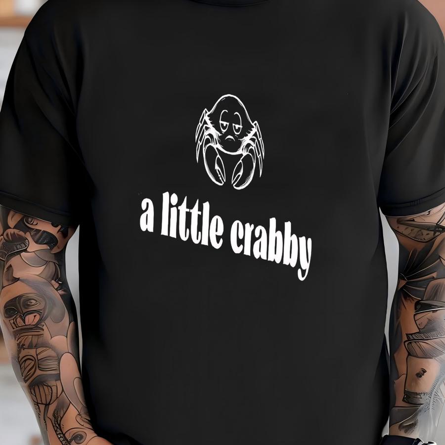 ® A Little Crabby Shirt, Minimalist Beach Shirt, Funny Meme Shirt, A Little Crabby Tshirt, Summer Aesthetic, Oversize Women's T-shirt