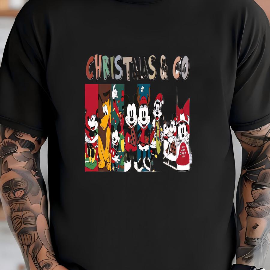 Christmas And Friends Youth Shirt, Xmas Tee, Land Sweatshirt, Epcot Hoodie, Christmas Gift, Mouse Crewneck T-shirt