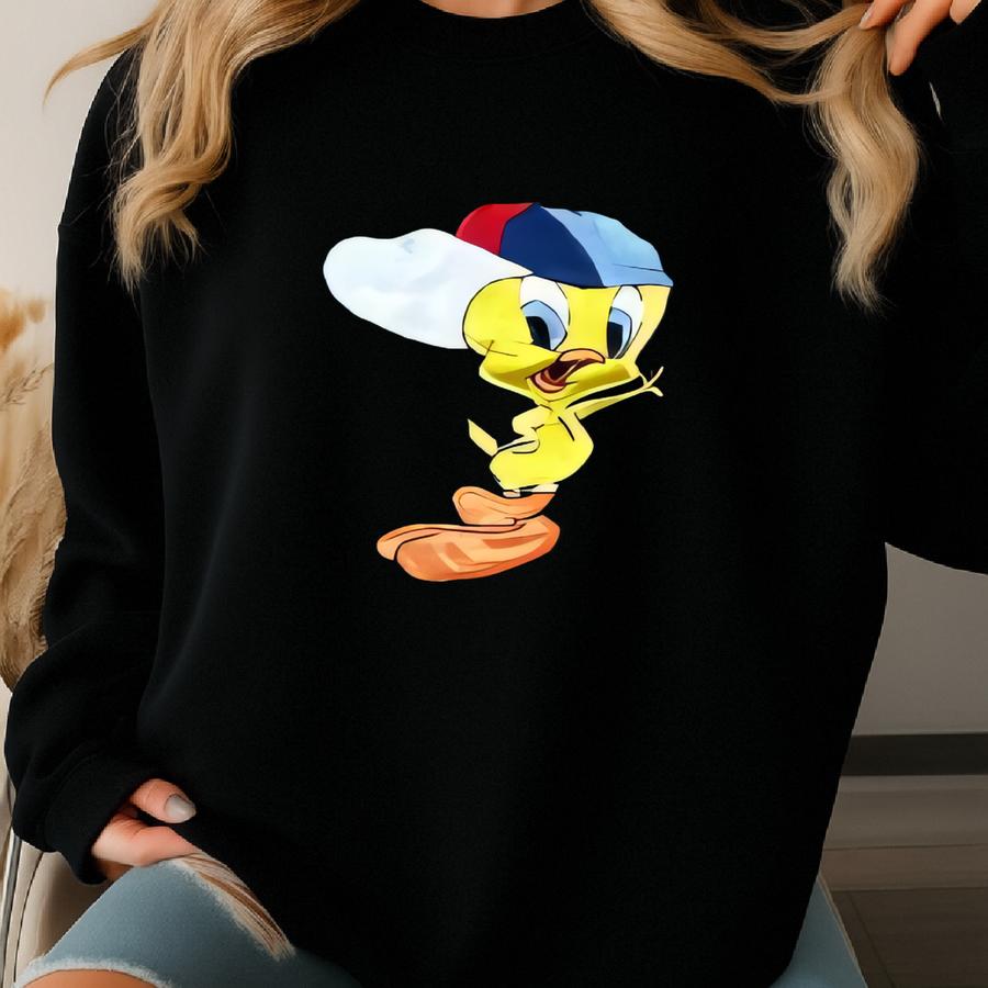 Vintage Y2k Looney Tunes Tweety Bird Romper Size 7/8 Warner Bros 1999 All Star Sweatshirt