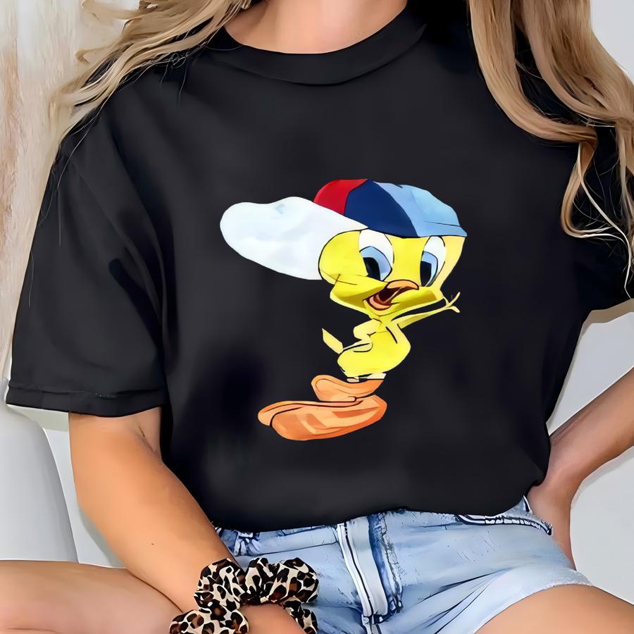Vintage Y2k Looney Tunes Tweety Bird Romper Size 7/8 Warner Bros 1999 All Star T-shirt