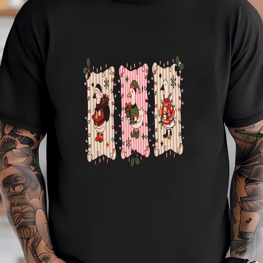 Funny Goose Christmas Sweatshirt: Merry Goosmas Holiday Party Shirt T-shirt