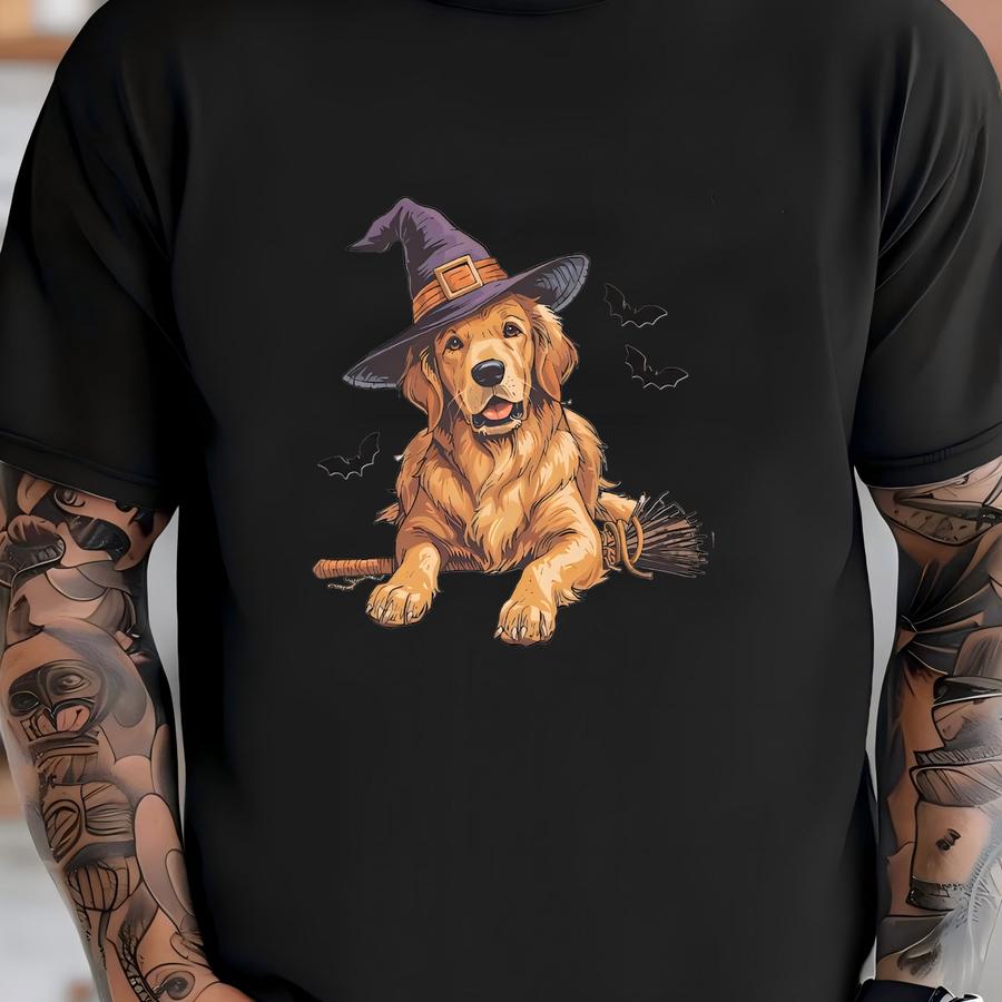 Golden Retriever Shirt Halloween Shirt Fall Shirt Halloween Tshirts Dog Shirt Halloween Shirts Witch Shirt Halloween Costume T-shirt