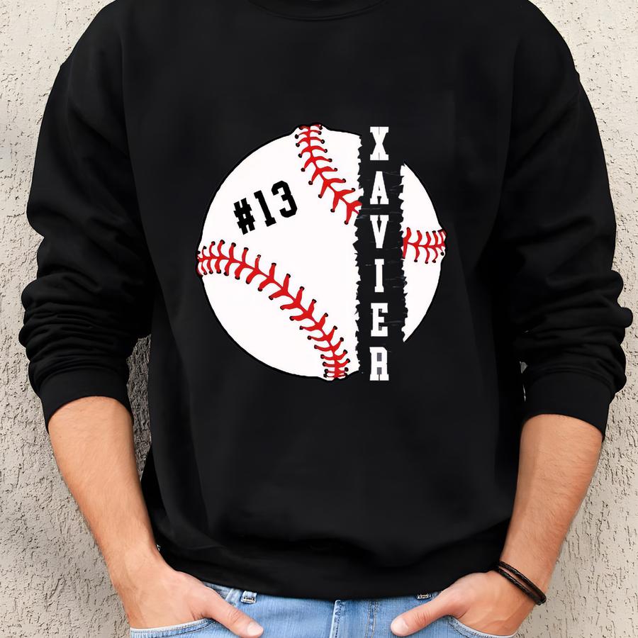 Custom Name Baseball Sweatshirt Baseball Season Tee Personalized Baseball Mom Sweater Baseball Team Name Shirt Baseball Mom Gift Sports Mom Sweatshirt