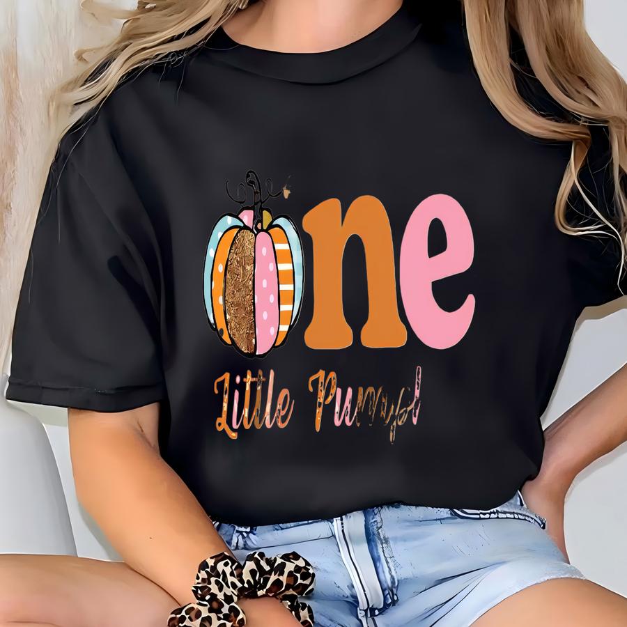 One Little Pumpkin Birthday Shirt – 1st Birthday Fall Outfit For Baby Girl Or Boy – Autumn Pumpkin Smash Tee T-shirt