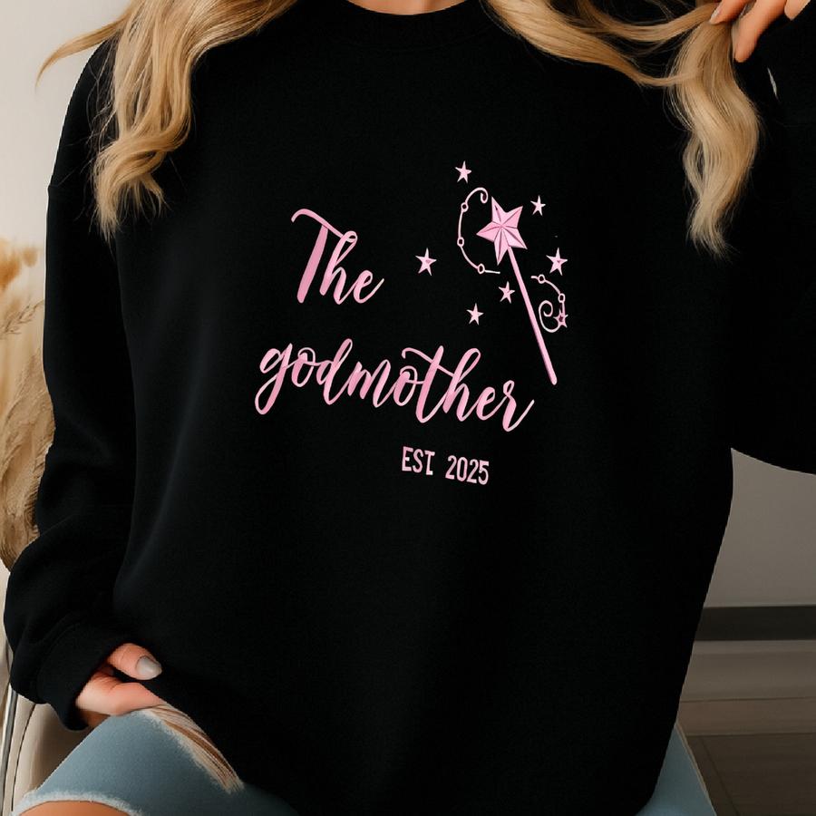 Godmother Sweatshirt For Women, Personalized Baby Shower Gift, Custom Godmother Proposal Gift, Baptism Christening Gift Sweatshirt