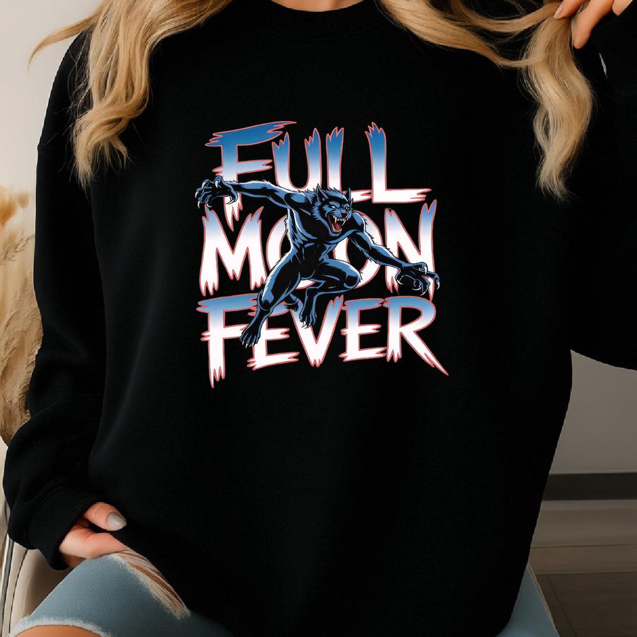 ® T-shirt, Full Moon Fever Shirt, Halloween Moon Tee, Halloween Party 2025, Full Moon Shirt, Gift For Men, Women Sweatshirt