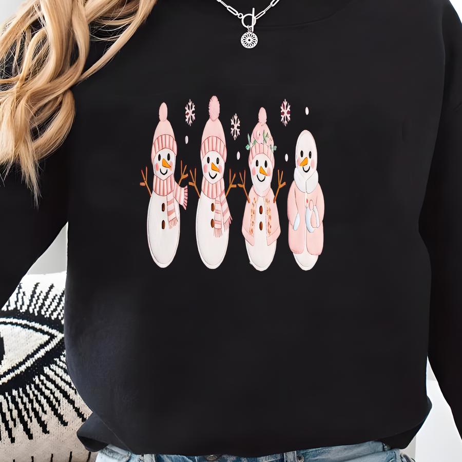 Snowman Christmas Sweatshirt, Cute Holiday Crewneck For Women, Winter Matching Family Shirt, Xmas Season Hoodie Sweatshirt