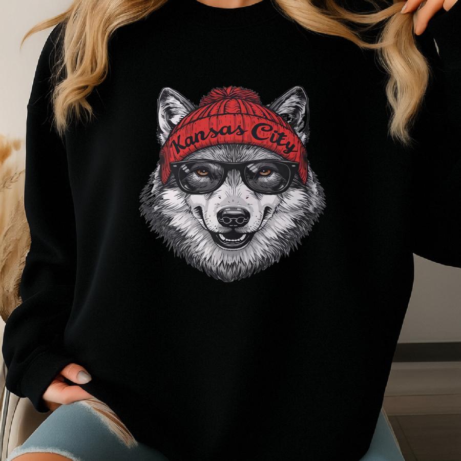 Kansas City Wolf Fan Tee: Mascot Beanie Sunglasses Sweatshirt