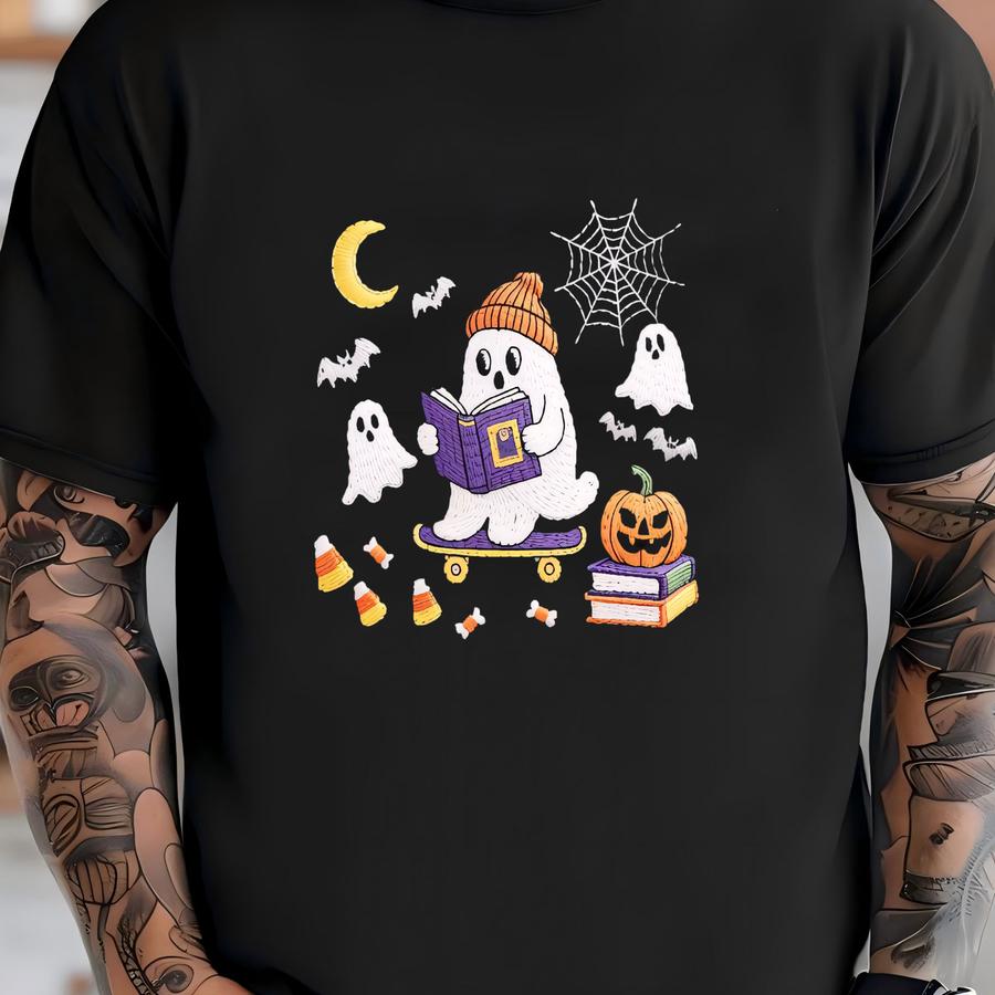 Funny Halloween Shirt,sweatshirt Or Hoodie With Cute Pumpkin And Bat Design T-shirt