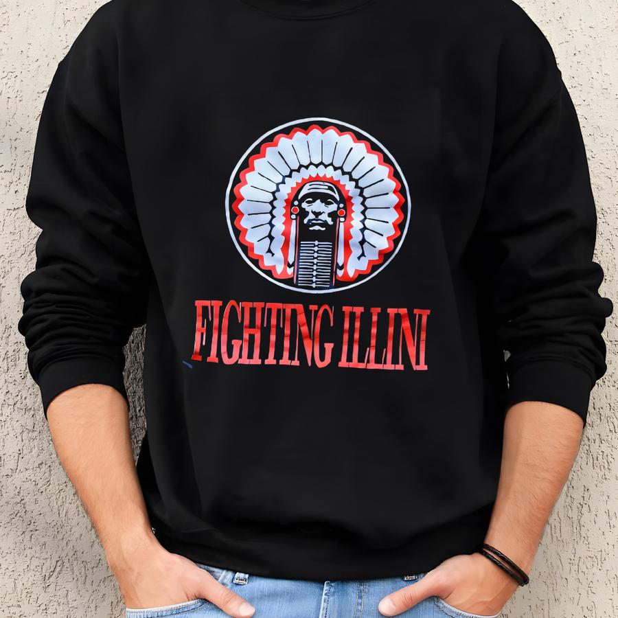 Vintage 90’s Very Rare Illinois Univeristy Fighting Illini Mesh Jersey Xl Sweatshirt