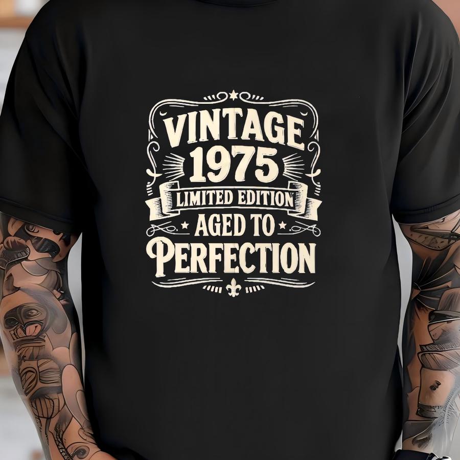 Vintage 1975 Distressed Cap - Aged To Perfection Hat, Unisex Gift For Birthdays, Father's Day, 50th Birtday Gift For Him, 50 Year Old T-shirt