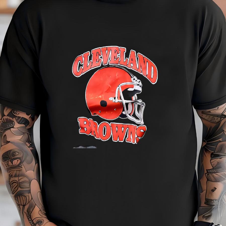 Vintage 90’s Cleveland Browns Football Raglan Custom Crop Football Tee T Shirt Jersey T-shirt