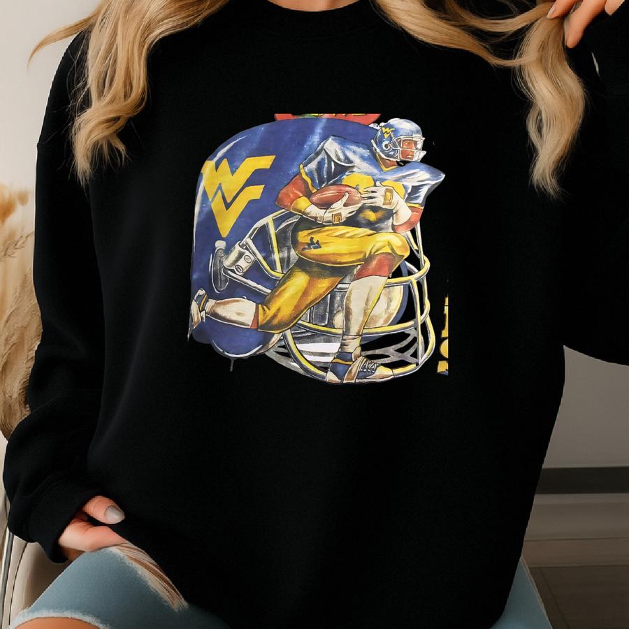 Vintage 90s West Virginia Mountaineers T-shirt West Virginia Sweatshirt West Virginia University West Virginia Football Sweater Jacket Gift Sweatshirt