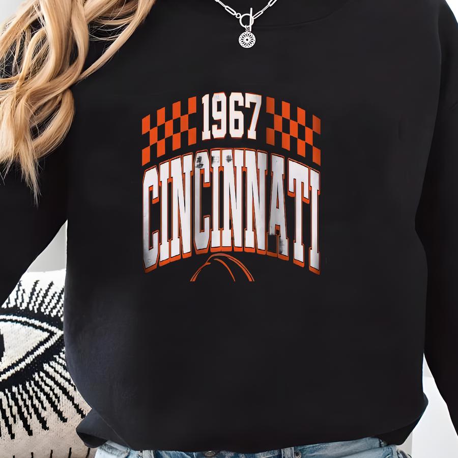 Vintage Cincinnati Football Sweatshirt, Vintage Fan Top, Sports Team Crewneck Jumper, Gift For Football Lover, Football For Fan Sweatshirt