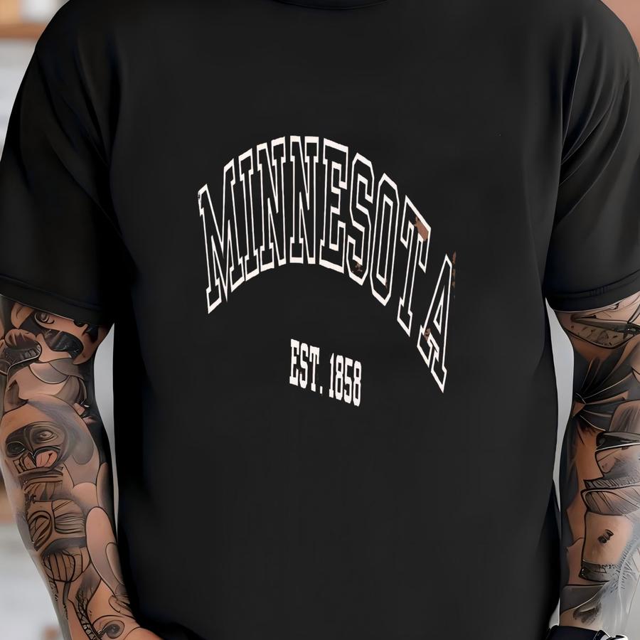 ® Minnesota Shirt, Established 1858 Hoodie, State Pride Shirt, Minnesota Souvenir Shirt, Gift For Minnesota Lover Shirt T-shirt