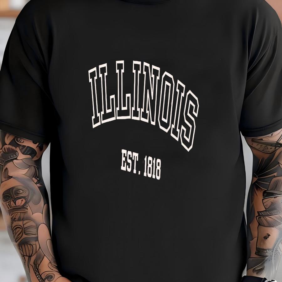 ® Illinois Shirt, Established 1818, College Shirt, University Shirt, Alumni Shirt, Gift For Grad, Illinois Gift, State Shirt T-shirt