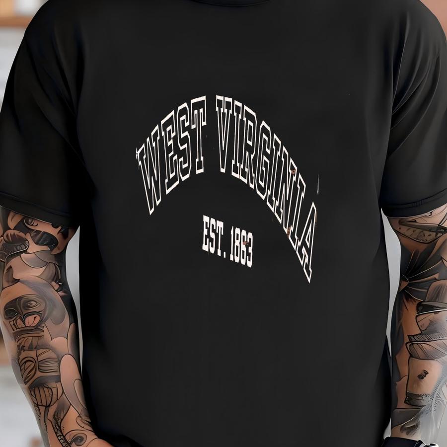 ® West Virginia Shirt, Wv Established 1863, College Shirt, State Pride Gift, Mountain State Tee, West Virginia University T-shirt