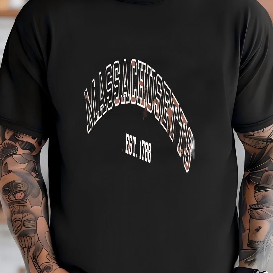 ® Massachusetts Shirt, Ma Est 1788, Vacation Shirt, Gift Idea, Shirt, Travel Shirt, Massachusetts Gift, Unisex Hoodie T-shirt