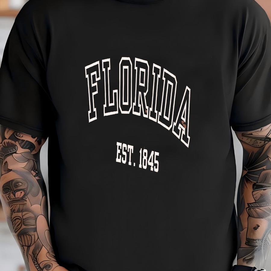 ® Florida Shirt, Est 1845 Hoodie, Vintage Florida Tee, Florida Established Shirt, Florida Vacation Shirt, Florida Gift Shirt T-shirt