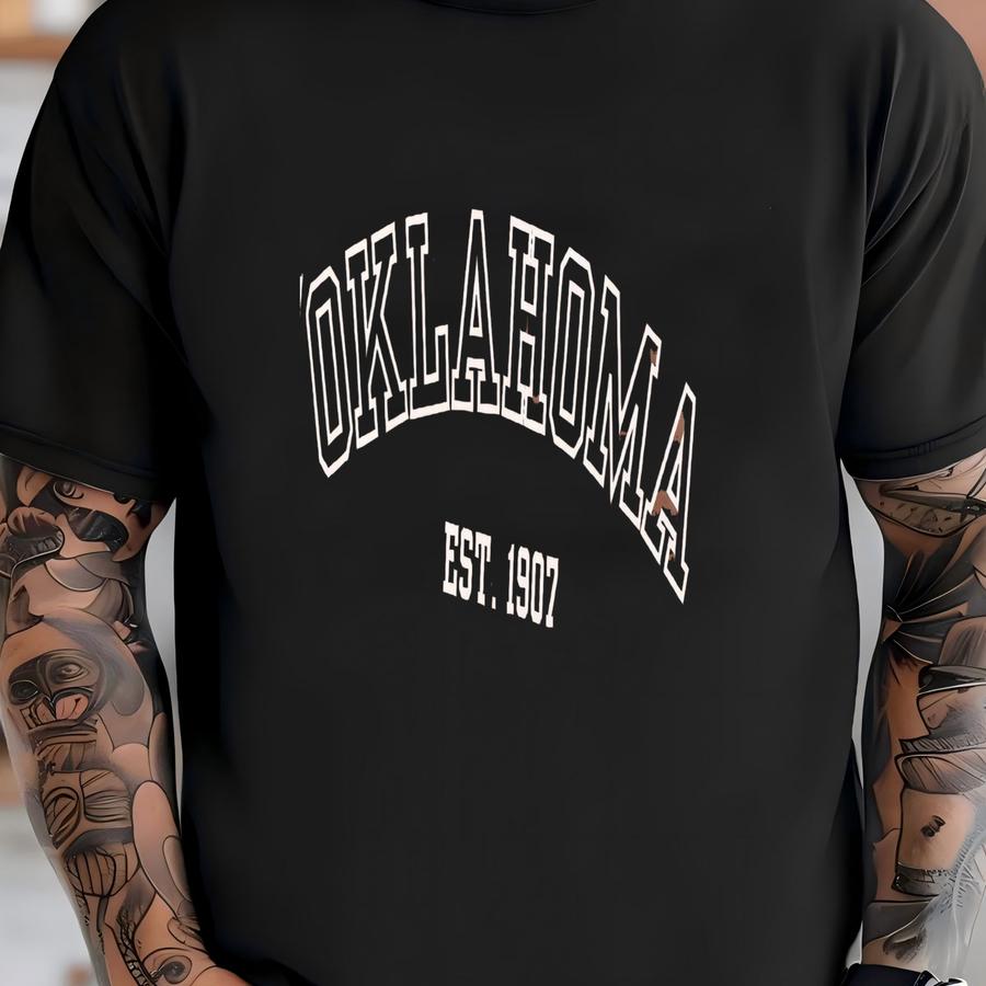 ® Oklahoma Shirt, College Shirt, Established 1907, Oklahoma Pride, Oklahoma Gift, State Tee, Shirt, Gift For Her, Gift T-shirt